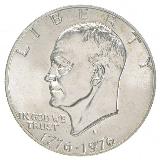 1976-S Silver Bicentennial Eisenhower dollar Blue Ike in original US Mint blue envelope packaging